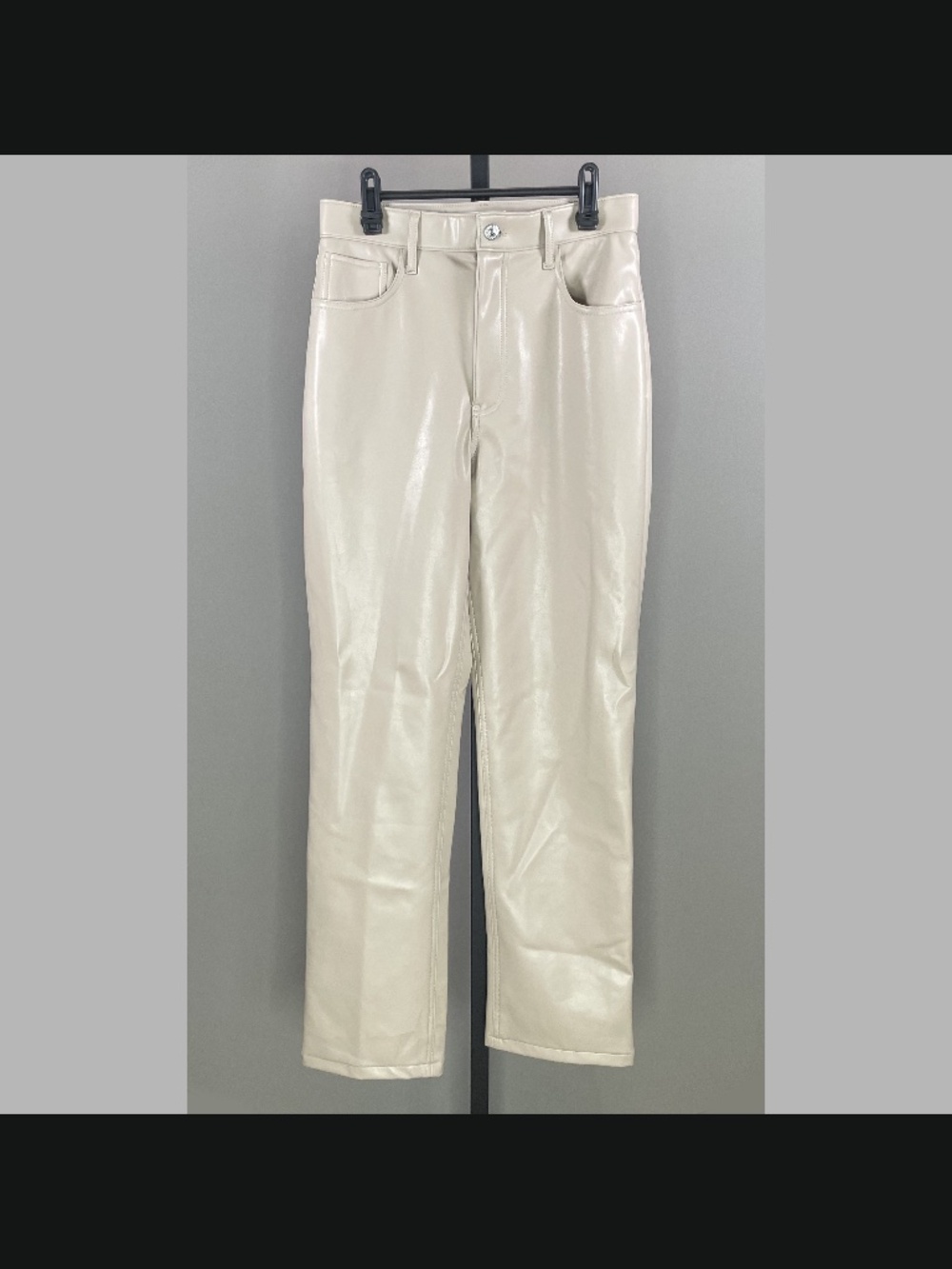 NEW Abercrombie & Fitch Pants Womens 28 6 tan faux leather 90s straight leg